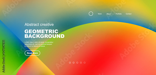 Circles, round shapes and lines with fluid gradients abstract background. Vector illustration for wallpaper, banner, background, leaflet, catalog, cover, flyer