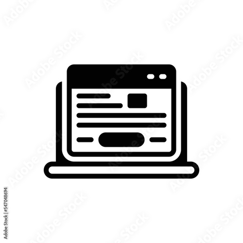 Black solid icon for publisher