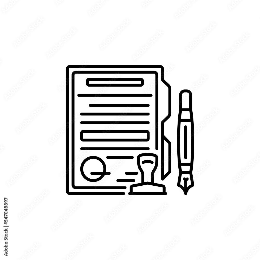 contract paper vector icon. real estate icon outline style. perfect use for logo, presentation, website, and more. simple modern icon design line style contract paper vector icon. real estate icon outline style. perfect use for logo, presentation, website, and more. simple modern icon design line style