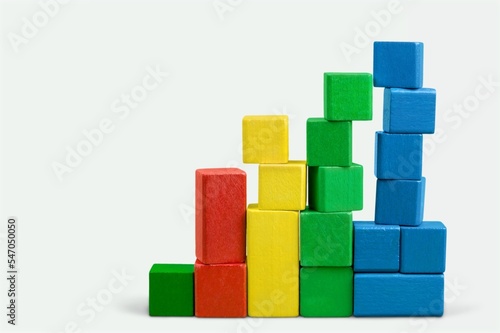 Set of toy child s cubes or blocks in bright color