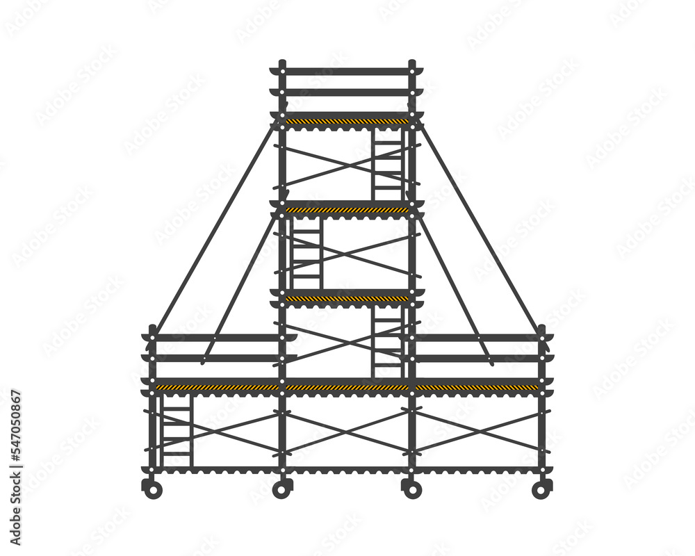Scaffolding construction flat line icon vector. Scaffolding construction flat line icon vector.