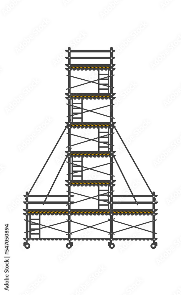 Scaffolding construction flat line icon vector. Scaffolding construction flat line icon vector.