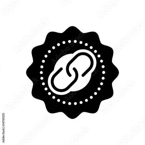 Black solid icon for linking