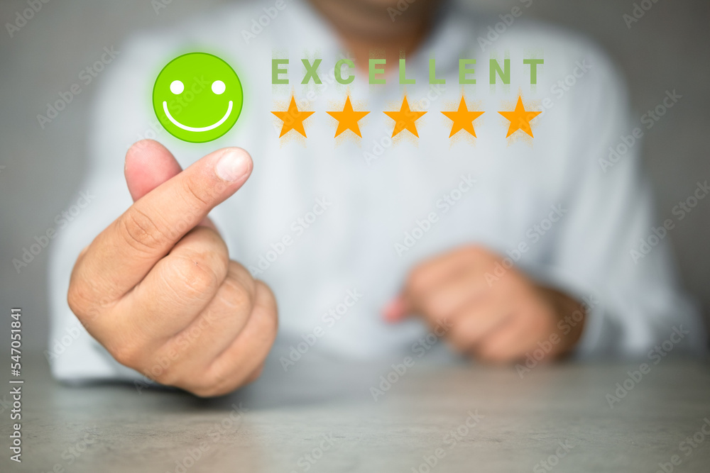 Man make her hand like mini heart shape as a sign of love and give rating for excellent service. Best excellent services rating for satisfaction present of client pressing five star, experience. Man make her hand like mini heart shape as a sign of love and give rating for excellent service. Best excellent services rating for satisfaction present of client pressing five star, experience.