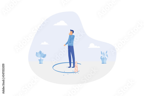 Unexpected business mistake, problem or accident, unknown future or danger, surprise economic crisis or financial crash, flat vector modern illustration