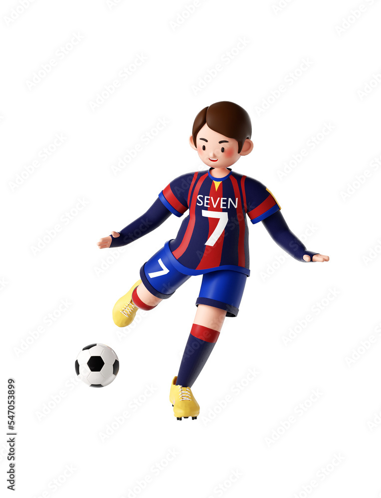 3D Soccer player playing soccer