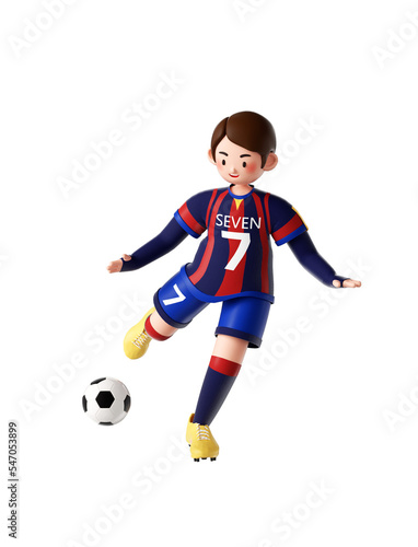 3D Soccer player playing soccer © Delques
