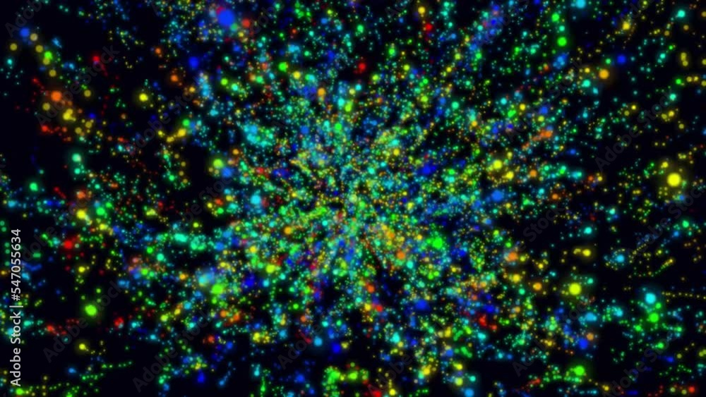 Multicolored particles on a black background Multicolored particles on a black background