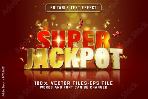 super jackpot text effect with golden style premium vectors photo