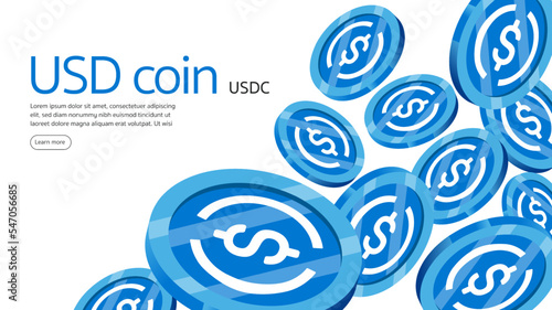 USD Coin USDC Cryptocurrency background design. Cryptocurrency Blockchain technology. Vector Illustration photo