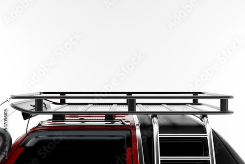 roof rails for attaching an additional trunk on white background, 3D illustration