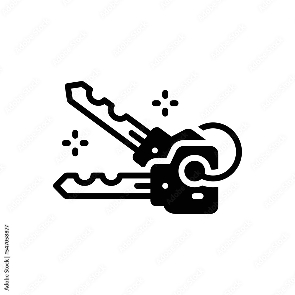 Black solid icon for keys Black solid icon for keys