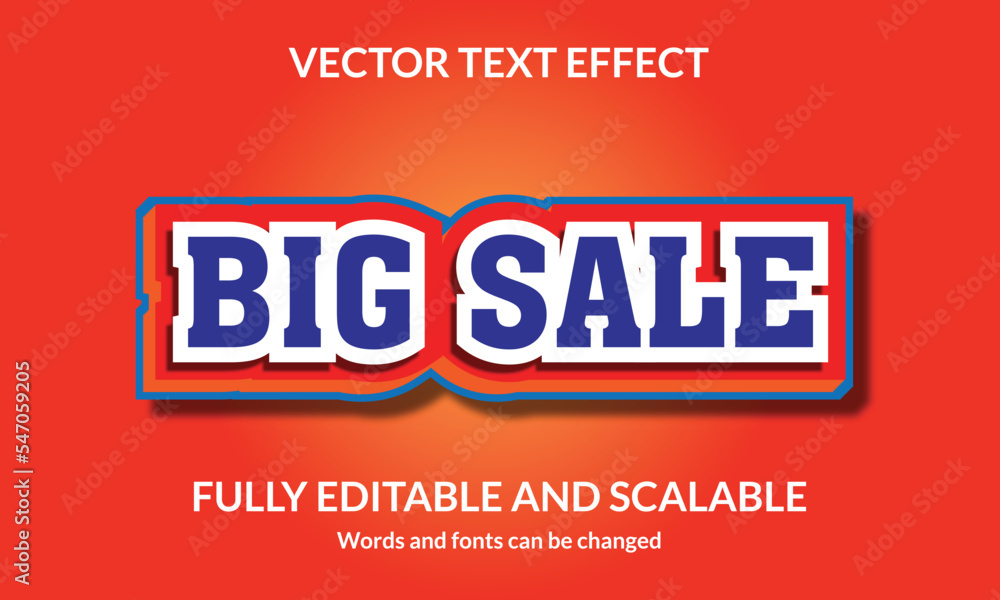 Big Sale Editable 3D text style effect