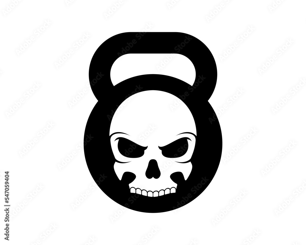 Dumbbell with skull silhouette inside Dumbbell with skull silhouette inside