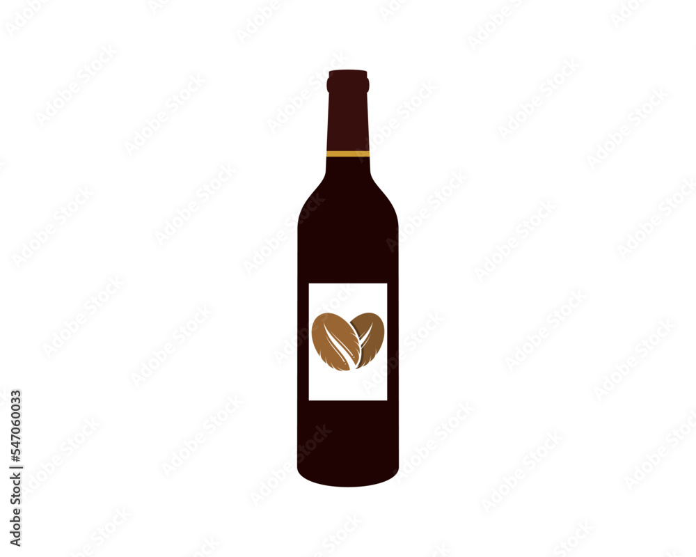 Bottle with coffee bean inside Bottle with coffee bean inside