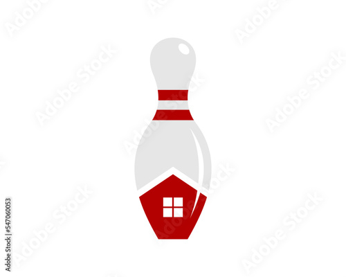 Bowling pin with house inside