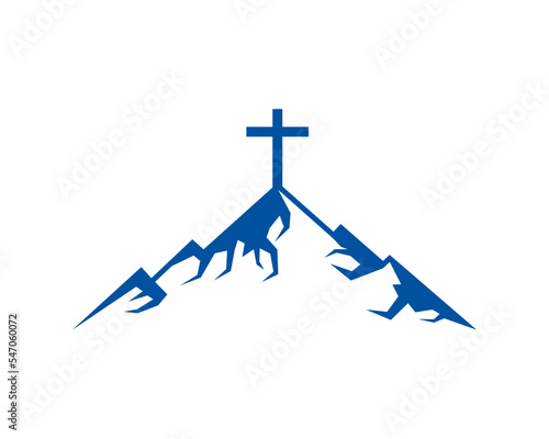 Mountain with cross on top