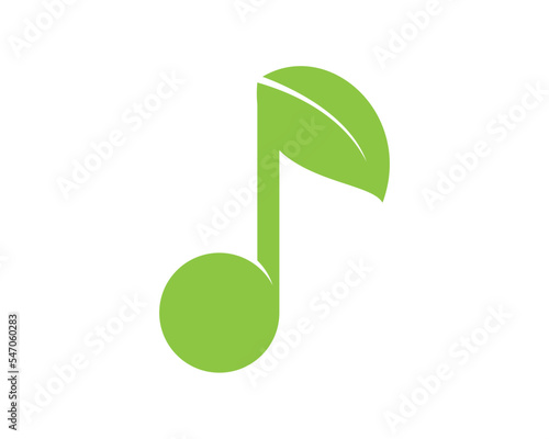 Music note with leaf shape