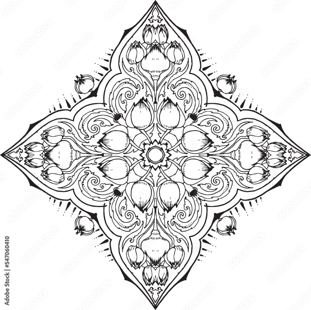 Mantra Mandala, The Meditation art for Adults to coloring Drawing with Hands By Art By Uncle Collections Find out with Patterns of the Universe you can create Happiness - Concentration - Wisdom