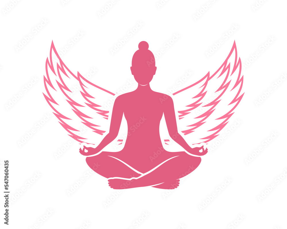 Wing with yoga women in the middle Wing with yoga women in the middle
