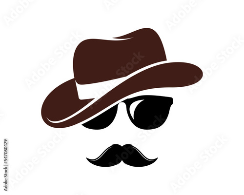 Human face with cowboy hat