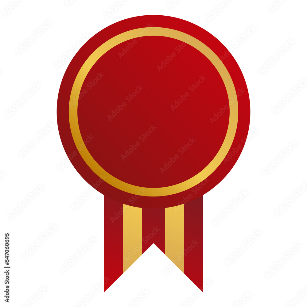 Red gold certificate prize ribbon decoration Red gold certificate prize ribbon decoration