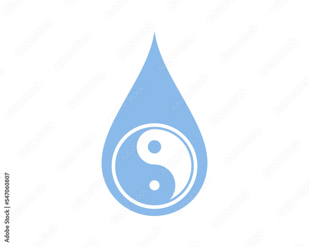 Water drop with yin yang inside Water drop with yin yang inside