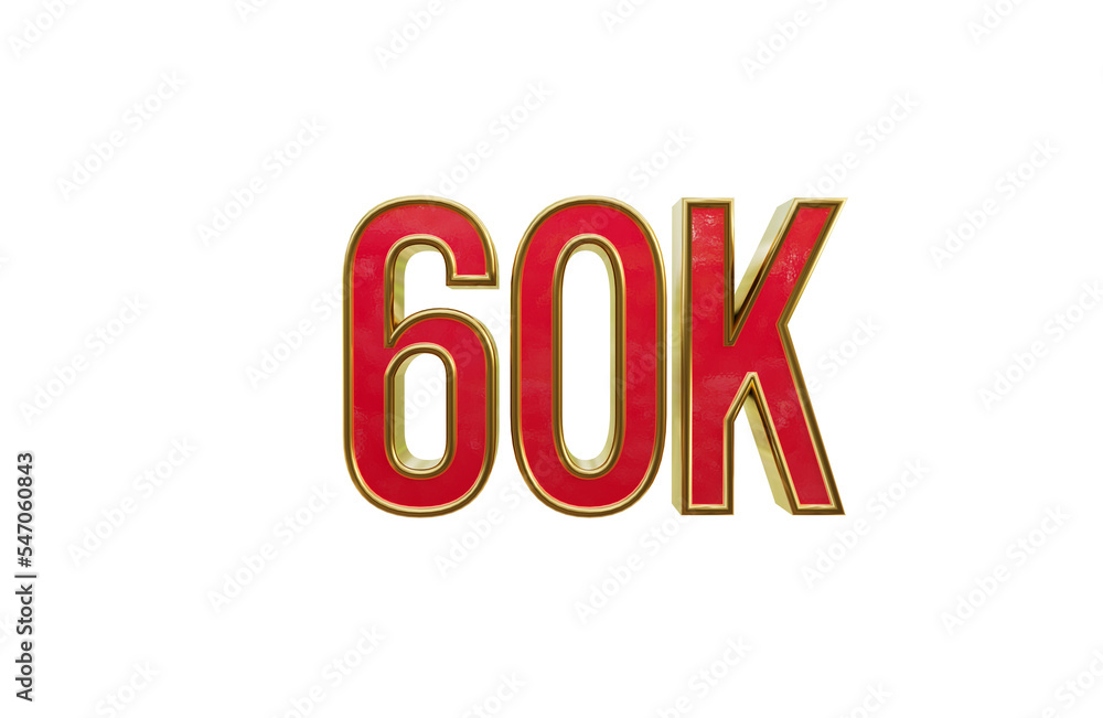 60k front side 3d transparent rendered icon 60k front side 3d transparent rendered icon