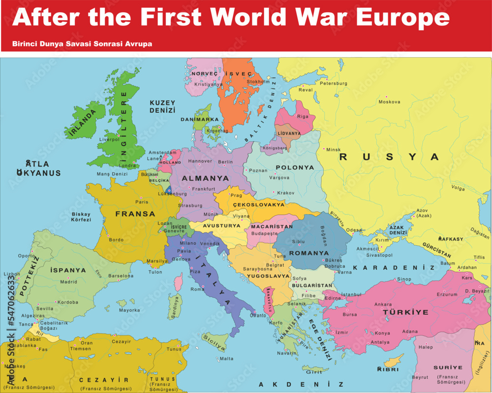 Obraz premium After the first world War Europe