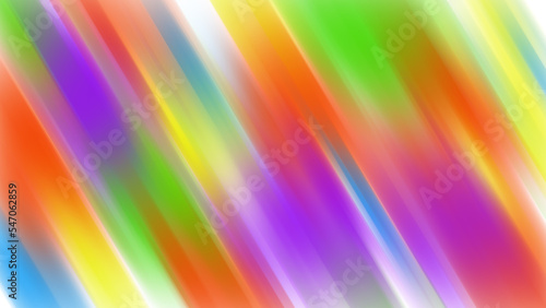 Twisted vibrant iridescent gradient blurred of green purple red orange yellow blue and pink colors with smooth movement of the gradient in the frame with copy space. Abstract bright concept
