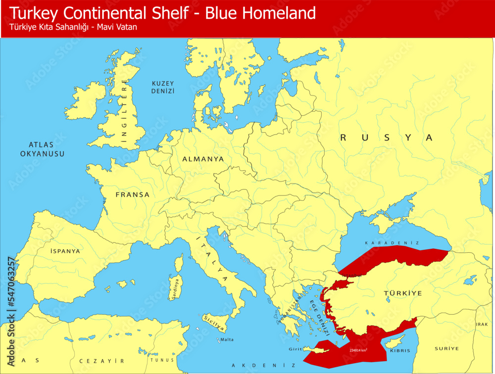 Fototapeta premium turkey sea border vector map