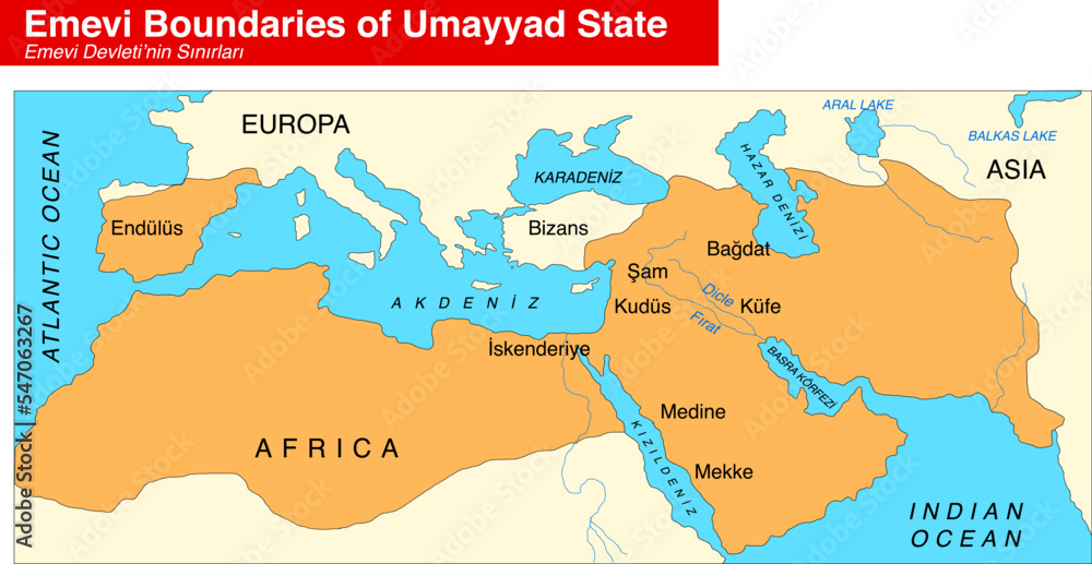 The borders of the Umayyad State of Andalusia