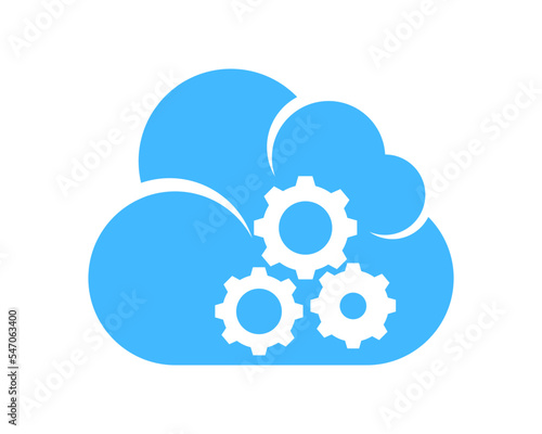 Cloud with gear silhouette inside