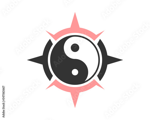 Compass with yin yang inside