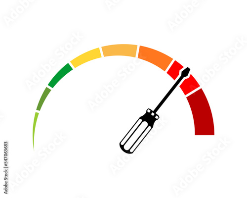 Speedometer with screwdriver shape inside