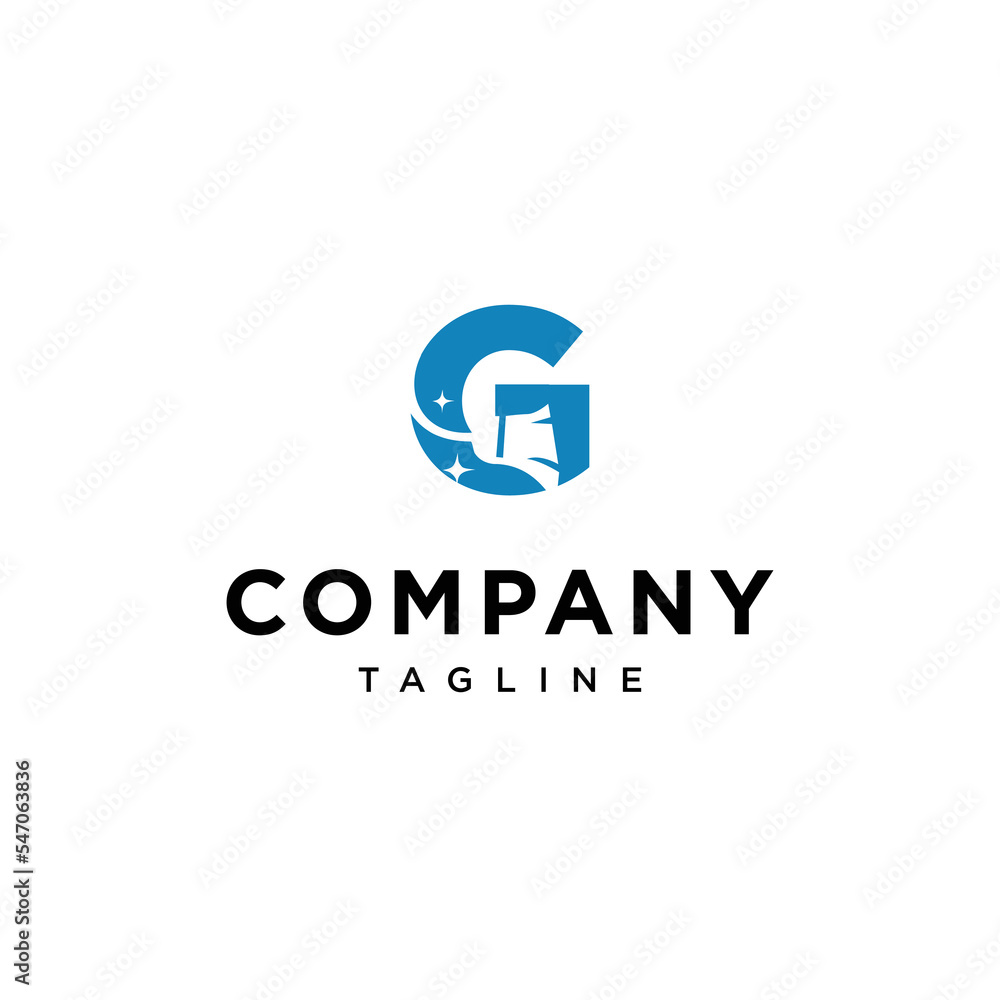G Letter cleaning broom Vector logo icon vector Template G Letter cleaning broom Vector logo icon vector Template