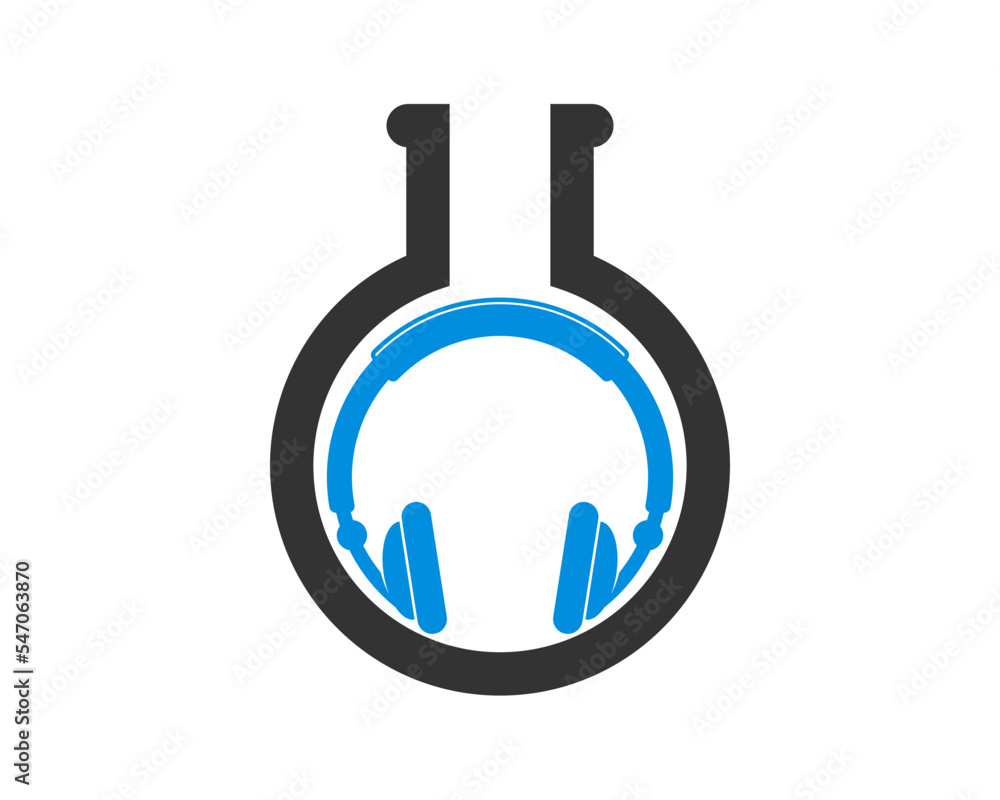 Potion bottle with headphone inside Potion bottle with headphone inside