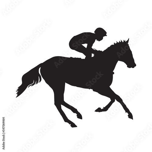 equestrian sport vector silhouette on white.