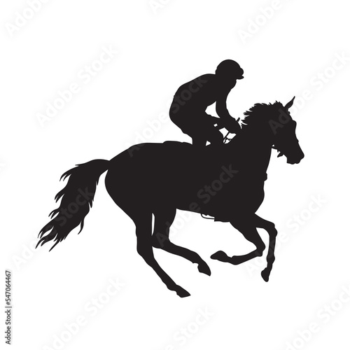 equestrian sport vector silhouette on white.