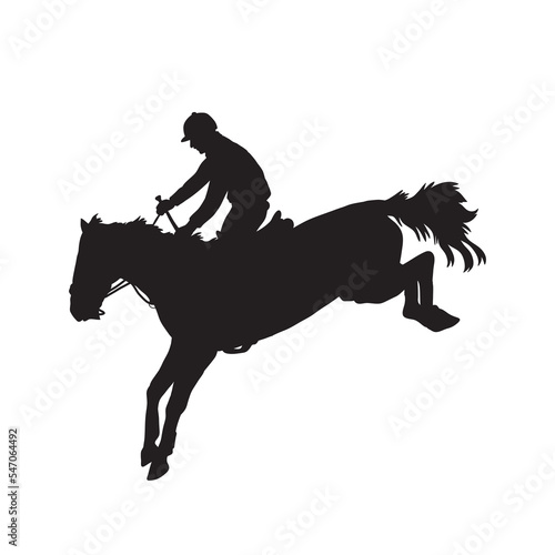 Tableau sur toile equestrian sport vector silhouette on white.
