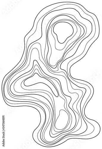 Abstract tree ring. Png topographic map design . Contour map concept. Thin wavy lines.