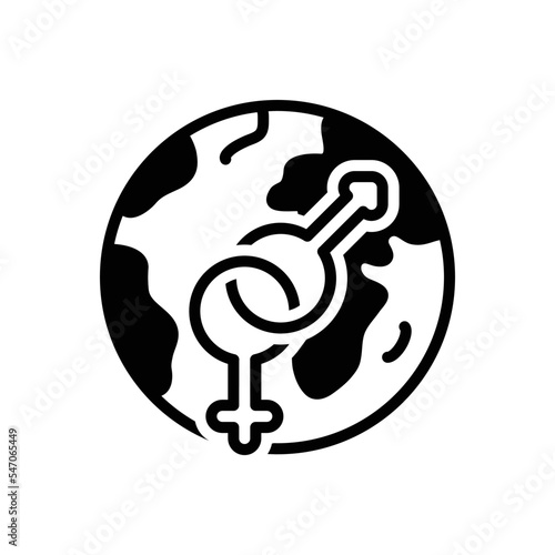 Black solid icon for sex education