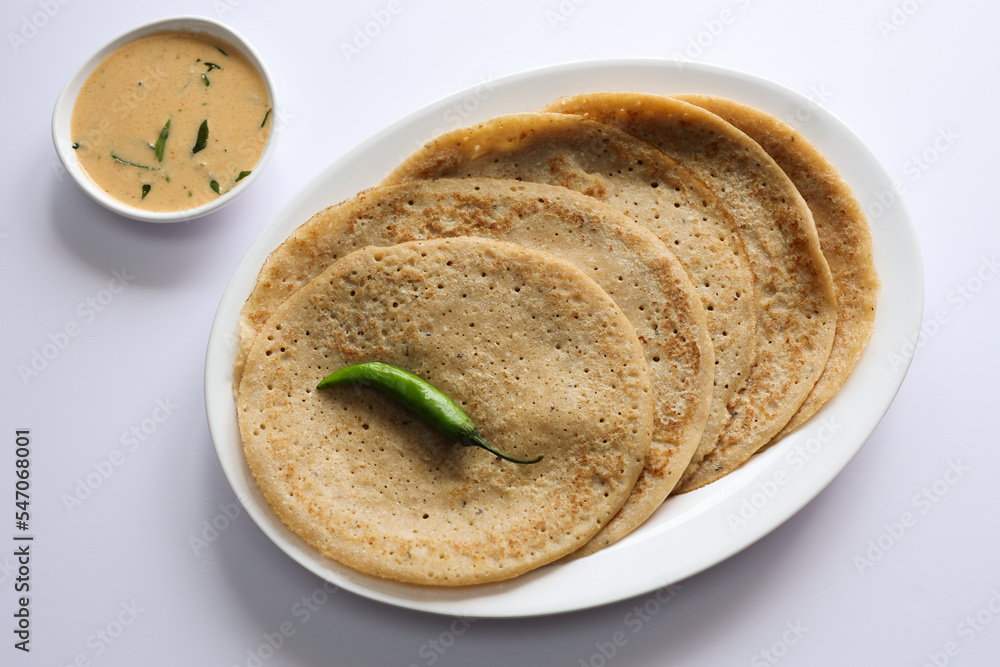 Wheat dosa , Dosai, ghee dosa, tomato coconut chutney popular South