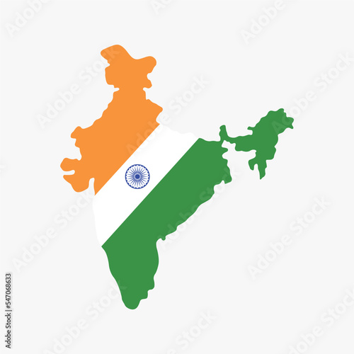 india map and flag combination stock vector