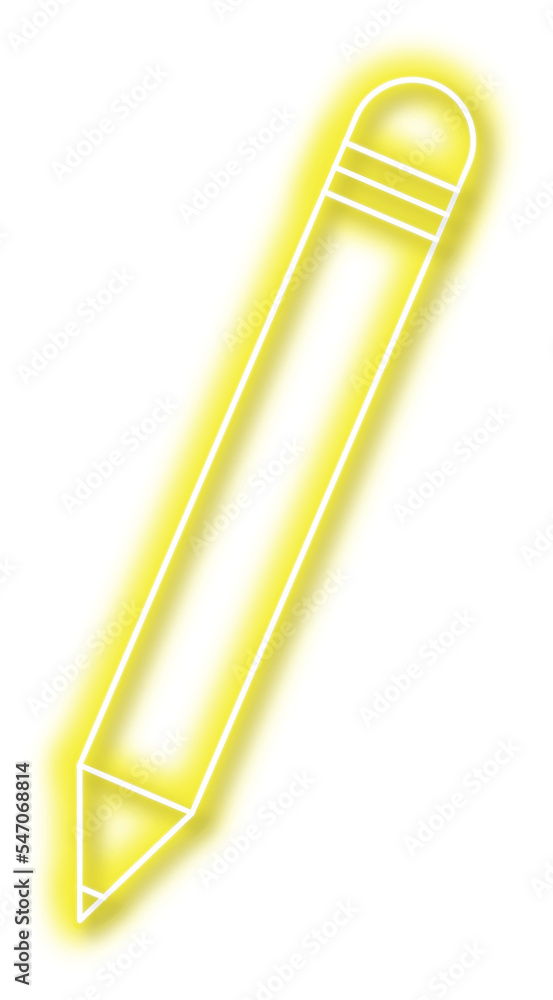 Pencil Yellow Neon Illustration Pencil Yellow Neon Illustration