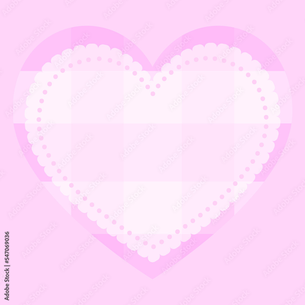 ♪Gingham check heart label♪