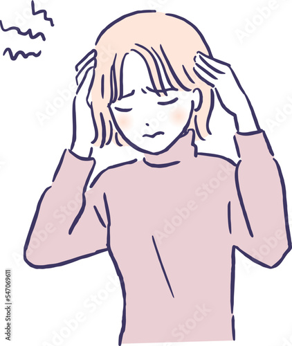 頭痛がする女性