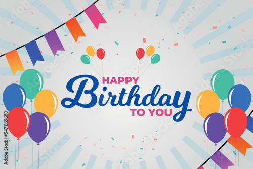 Photography Colorful balloons happy birthday card design vector illustration