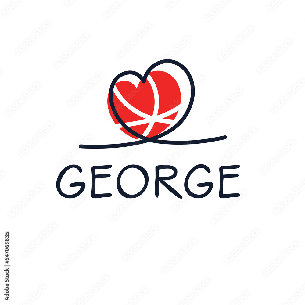 (George) Calligraphy name, Vector illustration.