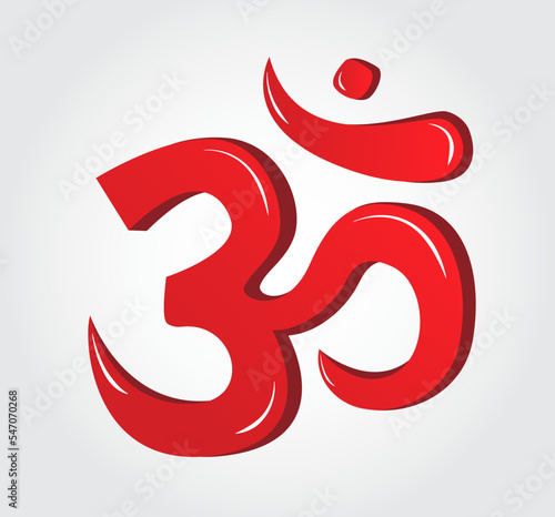 Om Isolated Hindu Religious Symbol Happy Diwali Indian Spiritual Sign